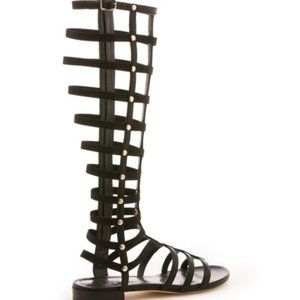 Stuart Weitzman Leather Gladiator Sandals - Black (7 M)